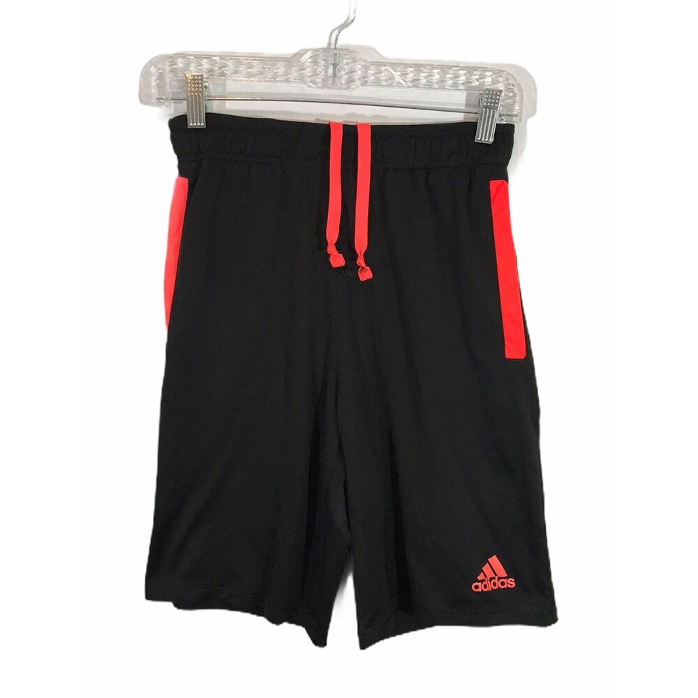 Adidas Climalite Boys Basketball Shorts Size Small Black Neon Orange